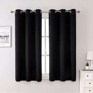 Mainstays Blackout Curtains, Set of 2, 37" x 63", Rich Black